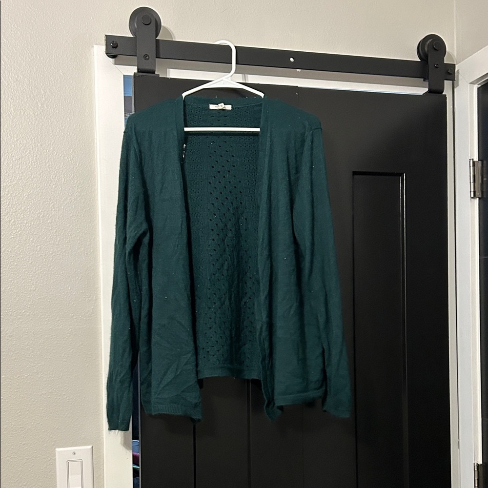 Maurices Deep Green Open-Front Cardigan